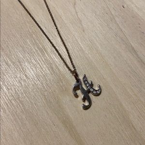 Silver H letter necklace